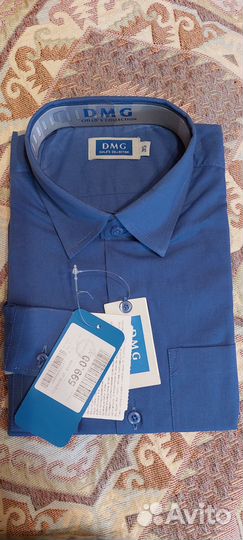 Рубашка. темно-синий. Новая. Размер 35. 152 рост