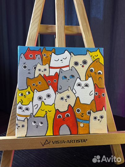 Картина детская на холсте (акрил, 15х15 см)