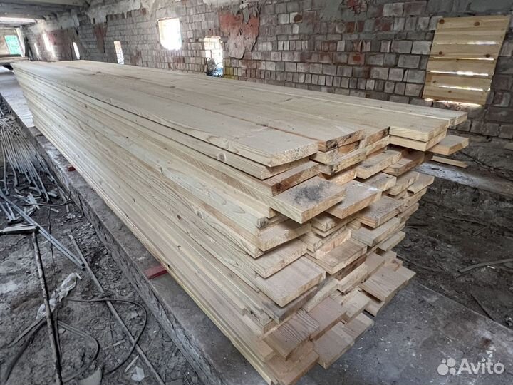 Доска сухая строганная 35х195х6000 влажность 10-12