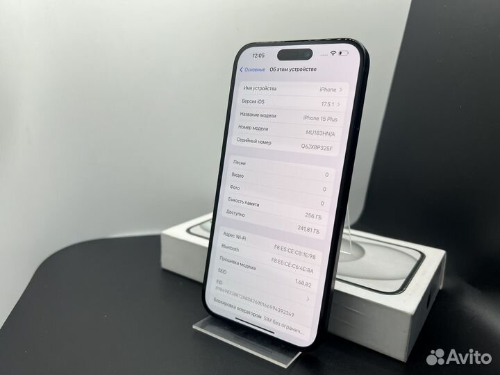 iPhone 15 Plus 256GB Black sim+esim Б.У 3 мес