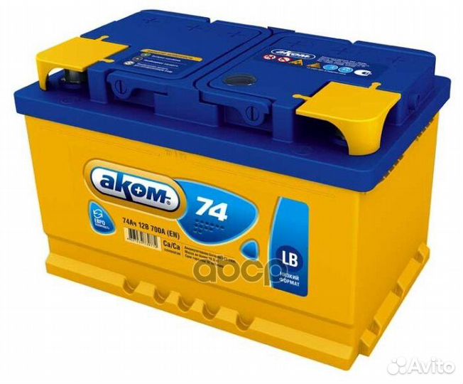 АКБ akom LB 6ст-74 74Ah 700A - обратная 278x