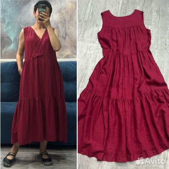 Платье длинное женское лён