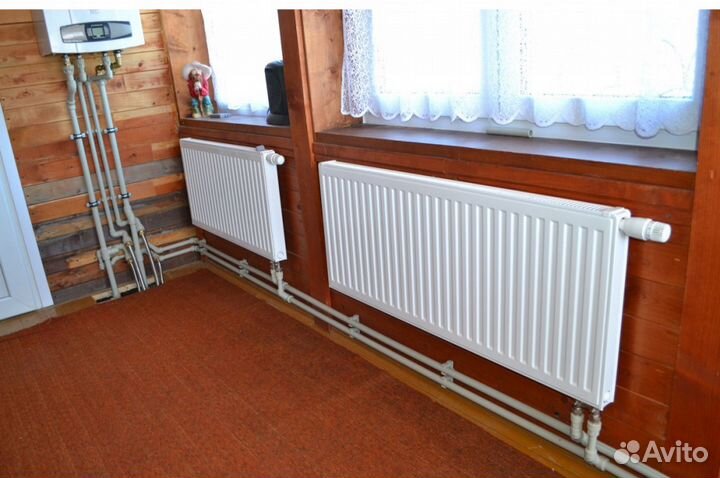 Монтаж отопления, теплый пол + стяжка