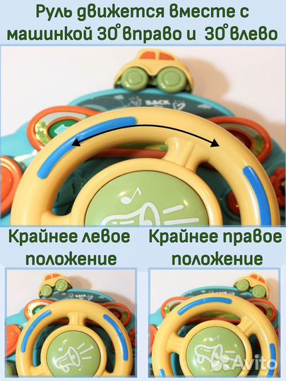 Развивающая музыкальная игрушка руль новый