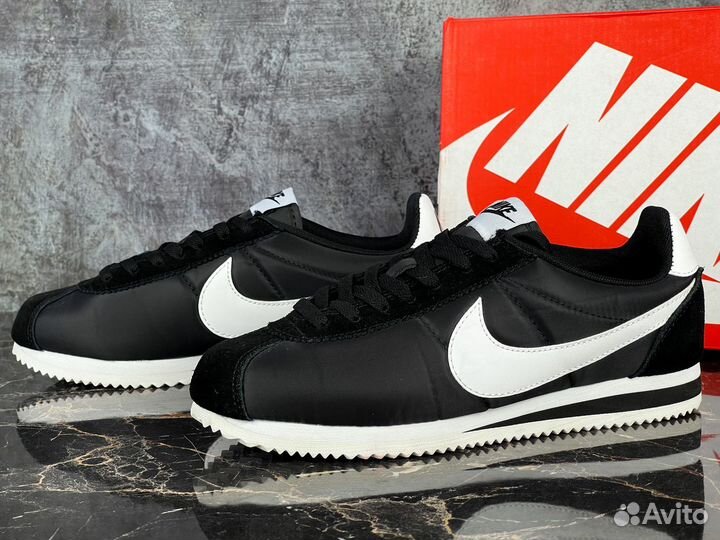 Nike Cortez Basic Nylon Black White