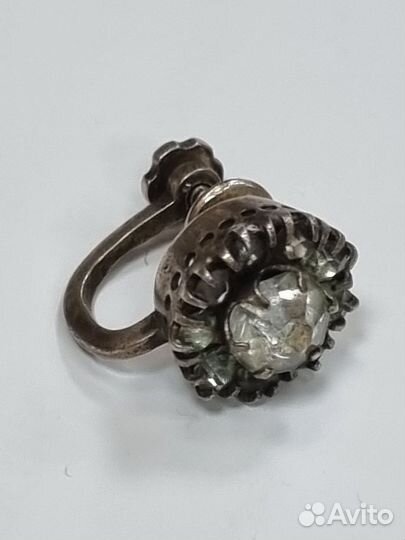 Клипса серебро 875 проба СССР молотобоец