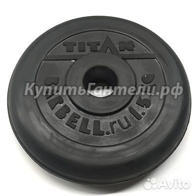 Блин обрезиненный titan Barbell 1,5 кг (d26)