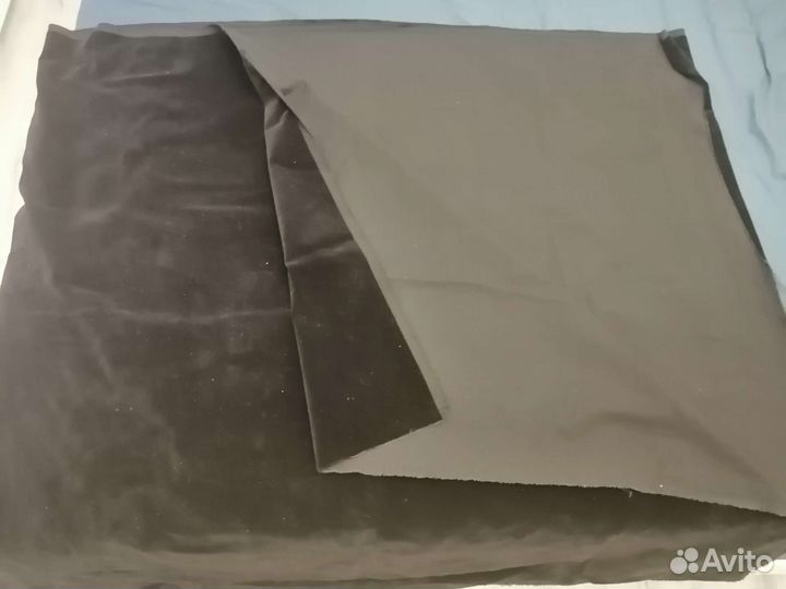 Ткань хлопок СССР, чёрный бархат