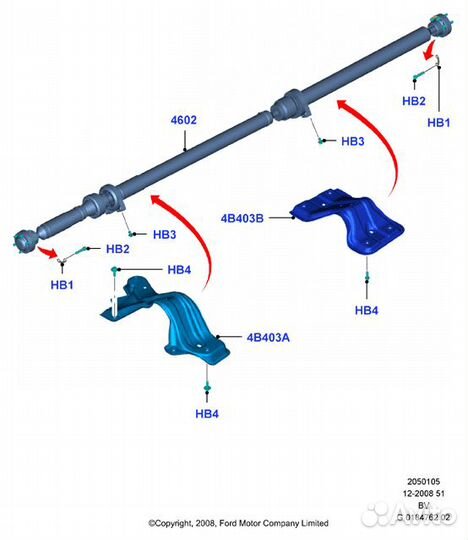 Кронштейн подвесного подшипника Ford Kuga 2008