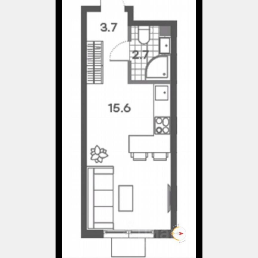 Квартира-студия, 22 м², 5/23 эт.