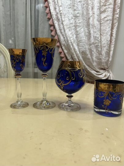 Фужеры. Графин со стаканами. Богемия. Оригинал