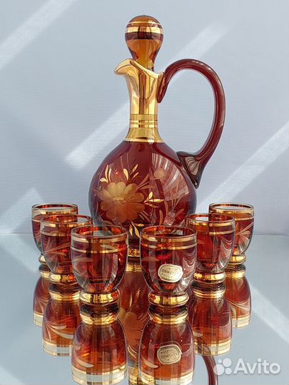 Набор для коньяка/ликера Богемия, серия Амбер