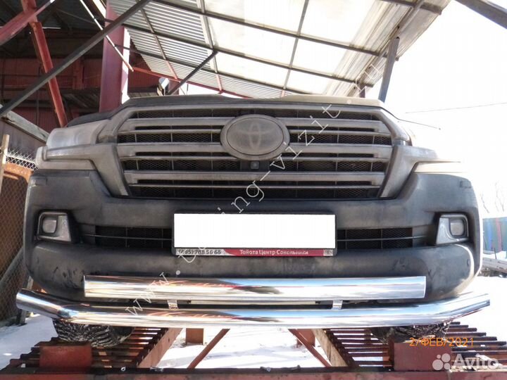 Защита переднего бампера Land Cruiser 200 овал