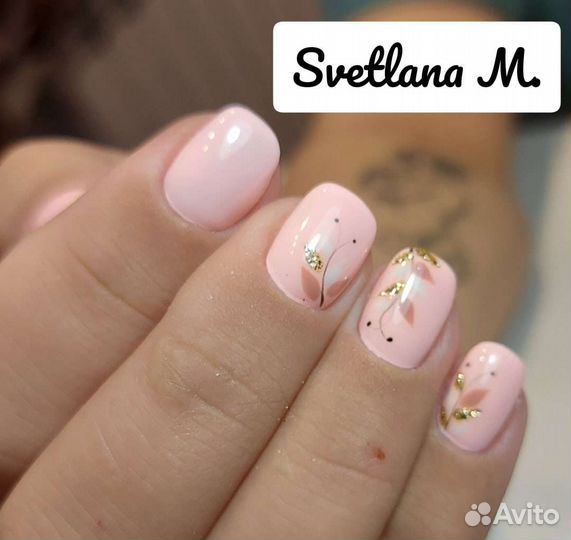 Маникюр+покрытие гель-лаком, оформление бровей