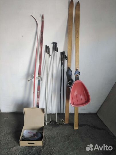 Лыжи беговые с ботинками 43р