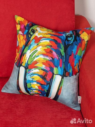 Декоративная наволочка для подушки Элефант 43х43