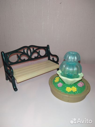 Sylvanian Families огород, фонтан, каноэ, барбекю