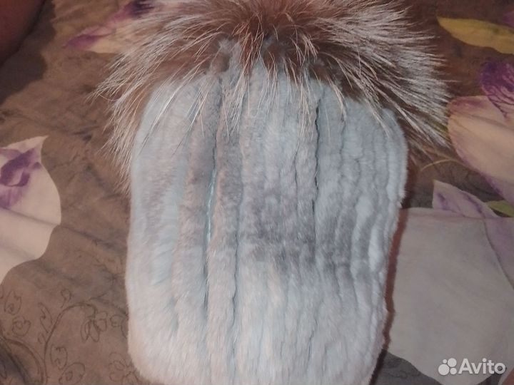 Шапка вязанная норка