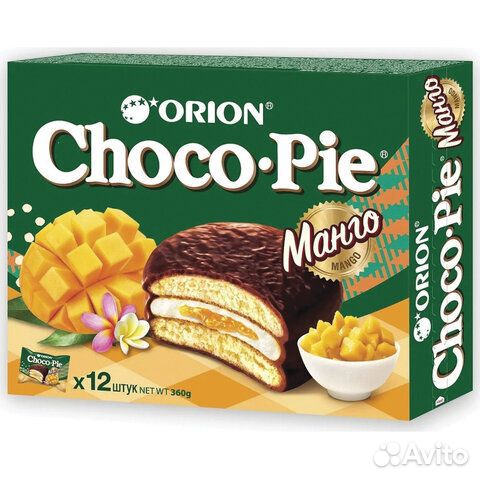 Печенье orion Choco Pie Mango манго 360 г 12 штук