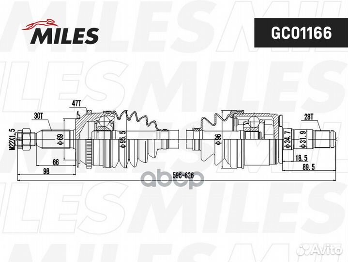 Привод в сборе mitsubishi L200 IV 2.5D 05- лев