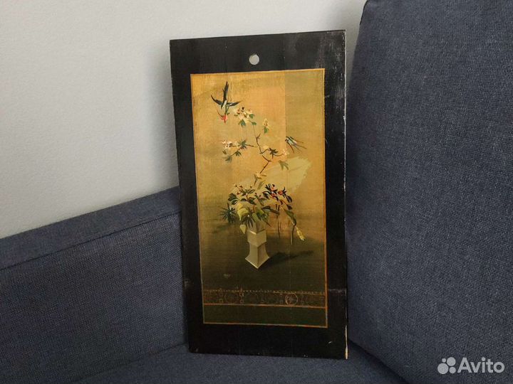 Картина в стиле Шинуазри роспись на дереве 41*21