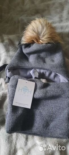 Комплект шапка и снуд и шапка-шлем