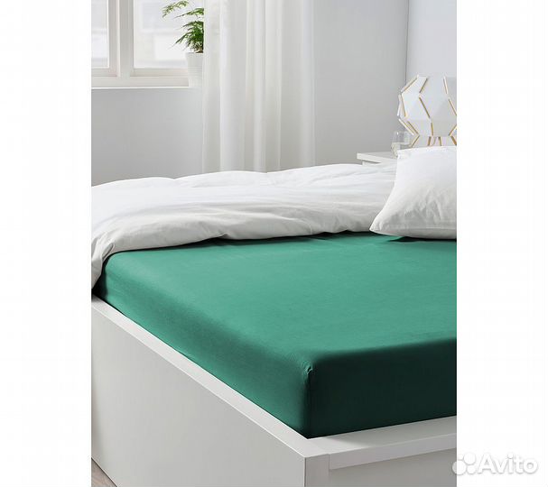 Простынь GoodNight Сатин 180х200х20 Лагуна на рези