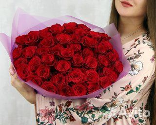 Букет из 51 красной розы premium 40-50см (Эквадор)