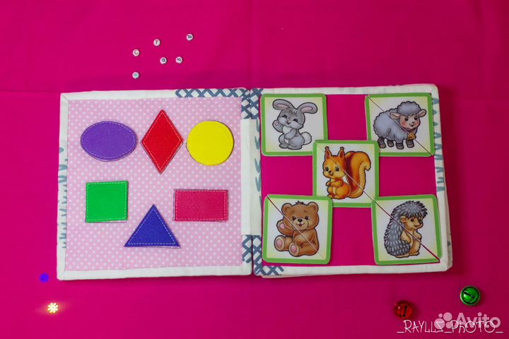 Развивающая книжка из фетра и ткани для детей
