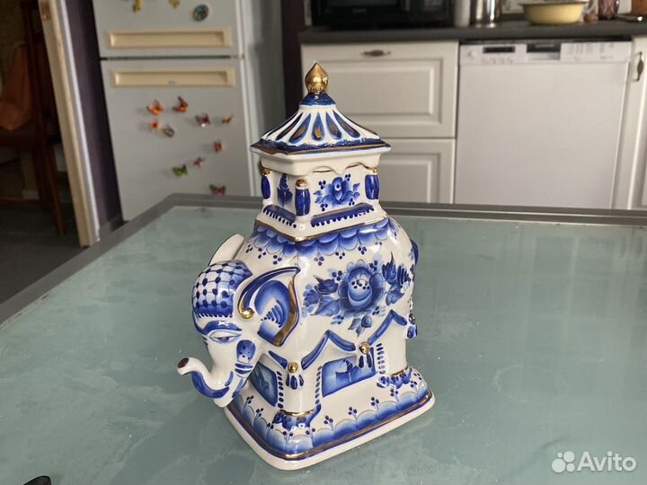 Гжель, шкатулка для хранения чая