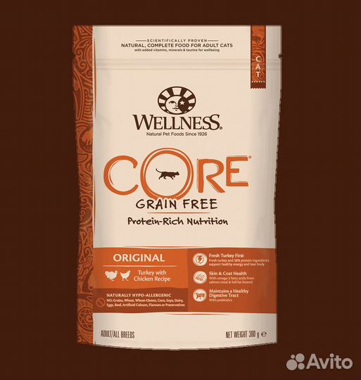 Wellness core Сухой корм для взрослых кошек из инд