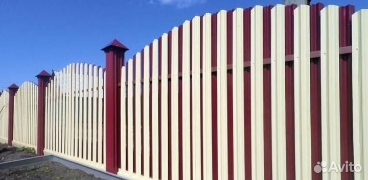 Забор из евроштакетника 50 метров