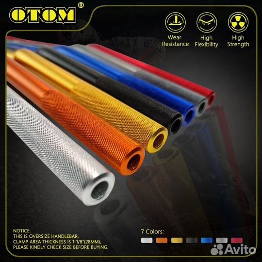 Руль otom fatbar 1/8 28мм, синий