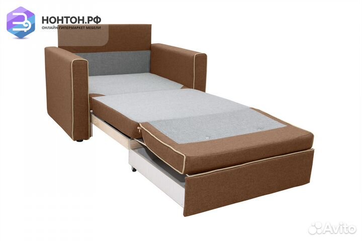 Кресло выкатное Найс коричневое / бежевое