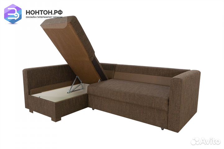 Диван угловой дельфин Джессика 2 коричневый