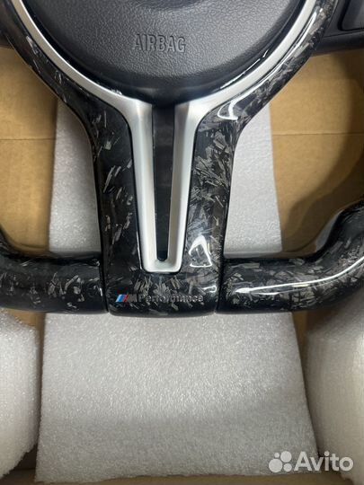 Руль F10 F30 F20 кованный карбон+ алькантара