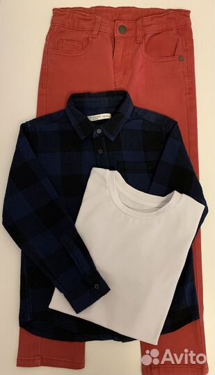 Джинсы рубашка футболка (разм.122)