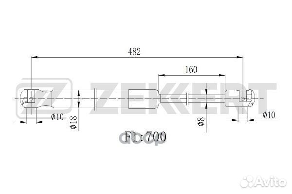Пружина газовая багажника Opel Meriva B 10- gf