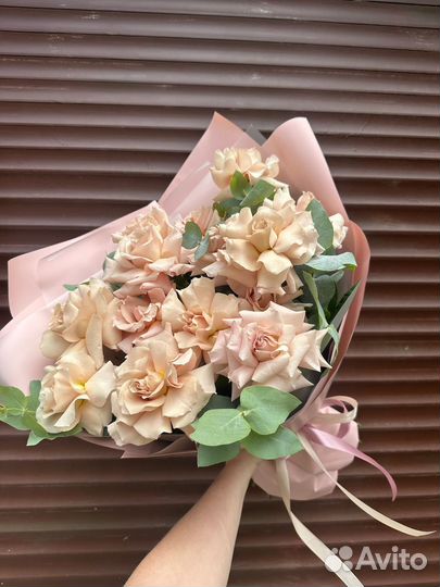 Букет из французских пудровых роз