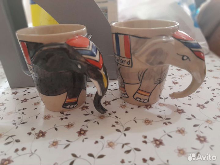Чашки со слониками 2 шт