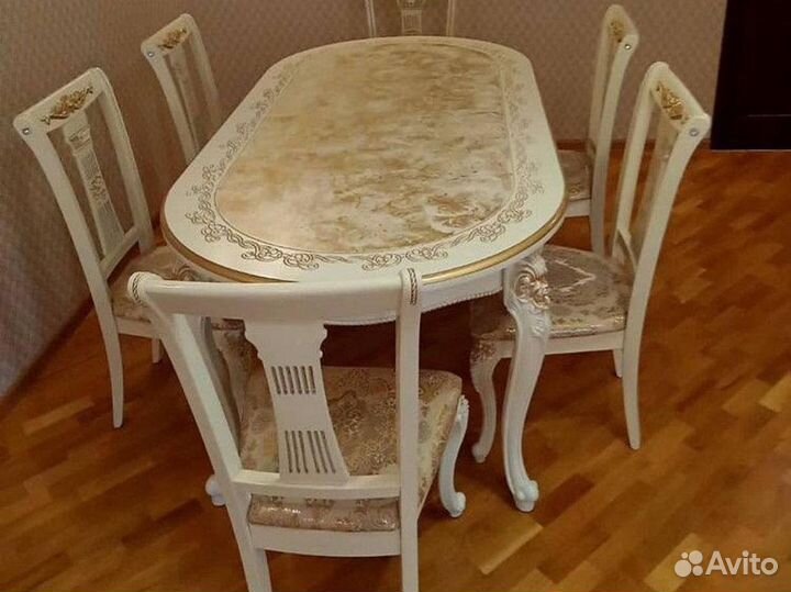 Стол кухонный Голд и стулья / Бесплатная доставка