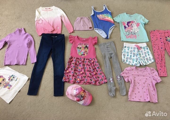 Вещи пакетом для девочки 110 116