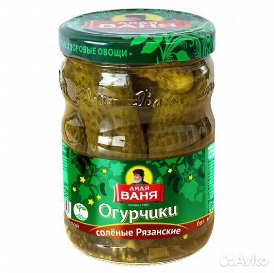 Огурчики Дядя Ваня Рязанские солёные 950 г