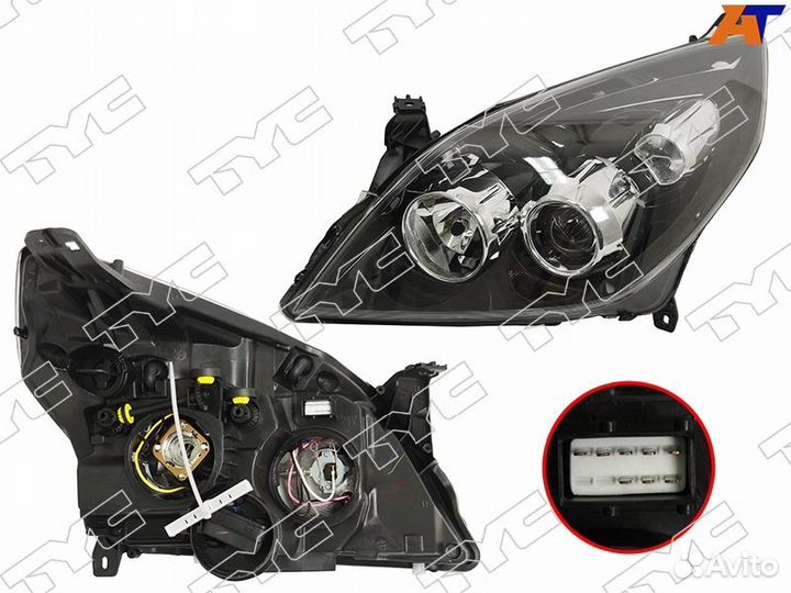 Фара opel vectra C 05-08 LH черная, с электрокорре