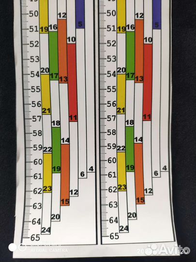 Линейка наклейка 65см. (6 размеров для распила)