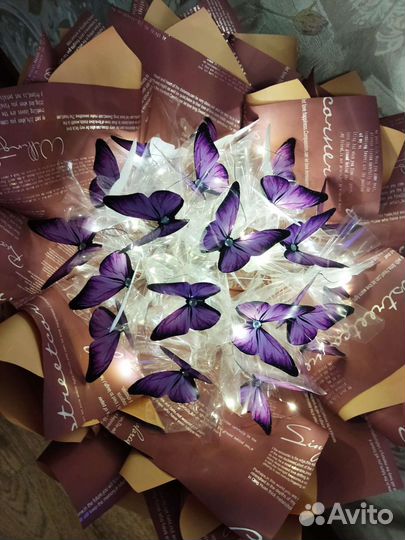 Букет бабочки, ночник, с подсветкой