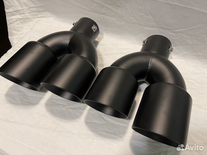 Насадка на глушитель (нержавейка) со скосом чёрная