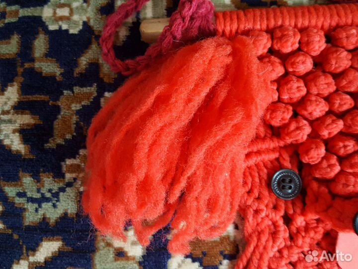 Панно из макраме в виде собачки СССР