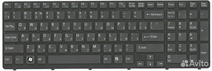Клавиатура Sony vaio SVE1511T1R c черной рамкой, O