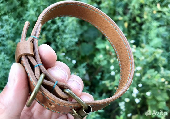Кожаный ошейник ручной работы
